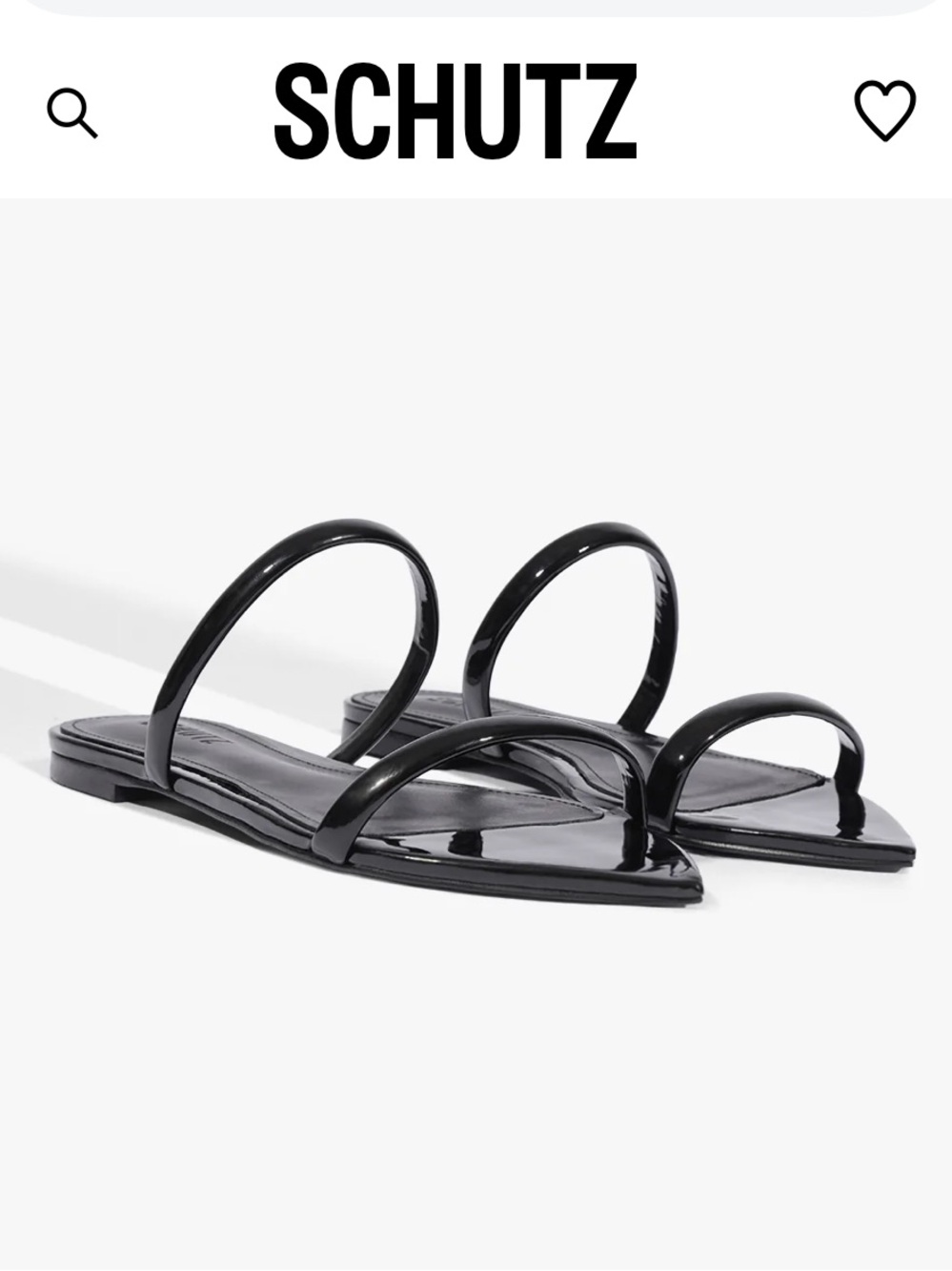 New Schutz Nylle Patent Flat Sandal - Black